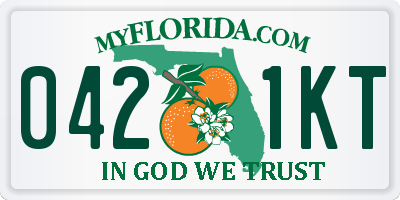 FL license plate 0421KT