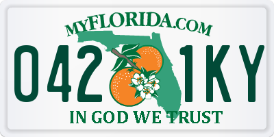 FL license plate 0421KY