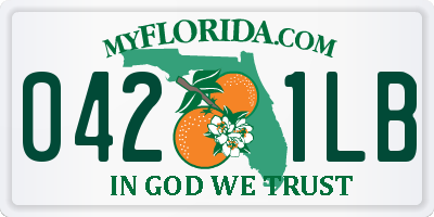 FL license plate 0421LB
