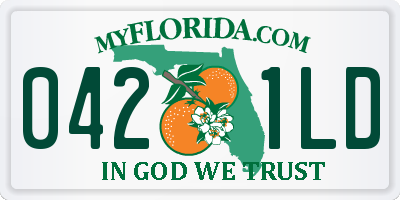 FL license plate 0421LD