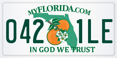 FL license plate 0421LE