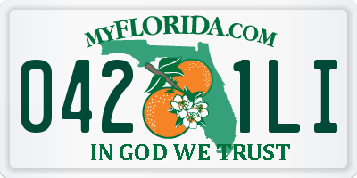 FL license plate 0421LI