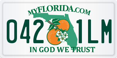 FL license plate 0421LM