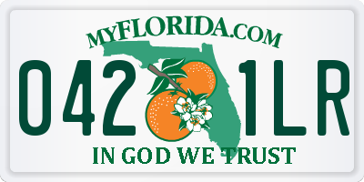 FL license plate 0421LR