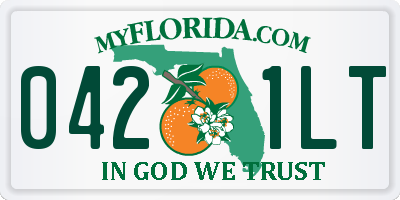 FL license plate 0421LT