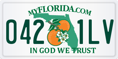 FL license plate 0421LV