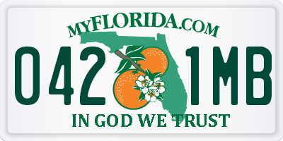 FL license plate 0421MB