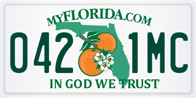 FL license plate 0421MC