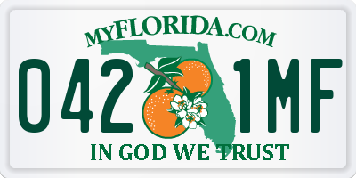 FL license plate 0421MF