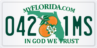FL license plate 0421MS