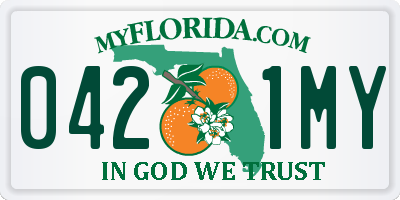 FL license plate 0421MY
