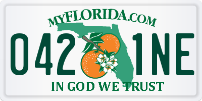 FL license plate 0421NE