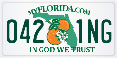 FL license plate 0421NG