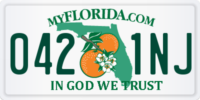 FL license plate 0421NJ