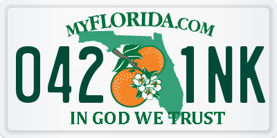 FL license plate 0421NK