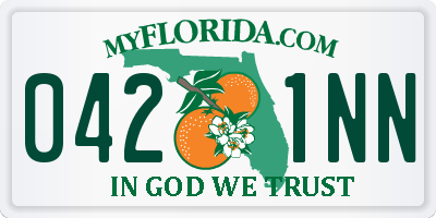 FL license plate 0421NN