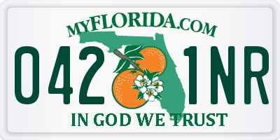 FL license plate 0421NR