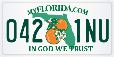 FL license plate 0421NU