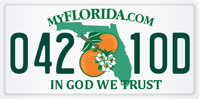 FL license plate 0421OD