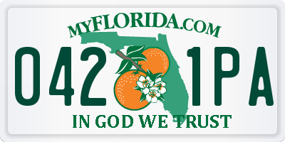 FL license plate 0421PA
