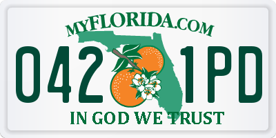 FL license plate 0421PD