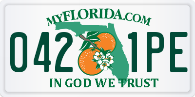 FL license plate 0421PE