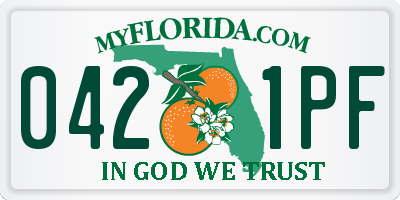 FL license plate 0421PF