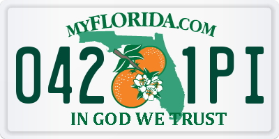 FL license plate 0421PI