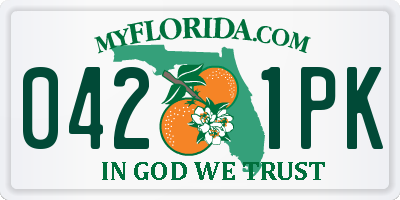FL license plate 0421PK
