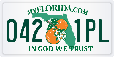 FL license plate 0421PL