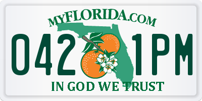 FL license plate 0421PM