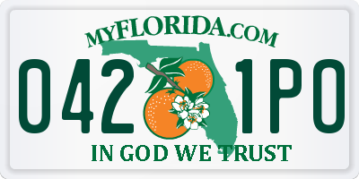 FL license plate 0421PO