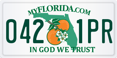 FL license plate 0421PR