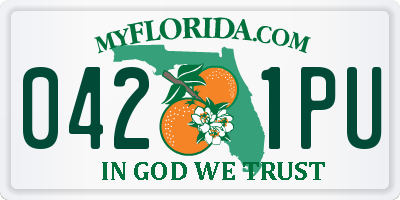 FL license plate 0421PU