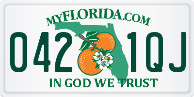 FL license plate 0421QJ