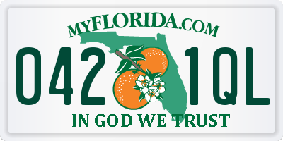 FL license plate 0421QL