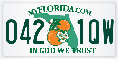 FL license plate 0421QW