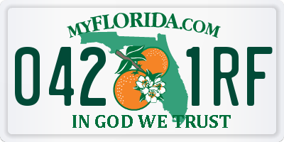 FL license plate 0421RF