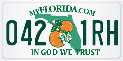 FL license plate 0421RH