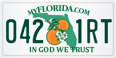 FL license plate 0421RT