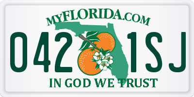 FL license plate 0421SJ