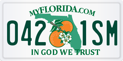 FL license plate 0421SM