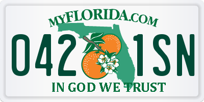 FL license plate 0421SN