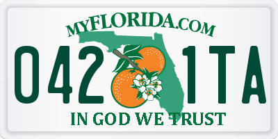 FL license plate 0421TA