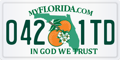 FL license plate 0421TD