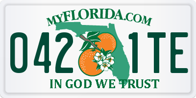 FL license plate 0421TE