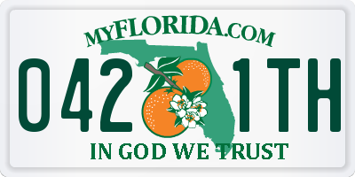 FL license plate 0421TH
