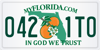 FL license plate 0421TO