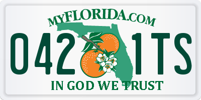 FL license plate 0421TS