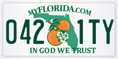 FL license plate 0421TY